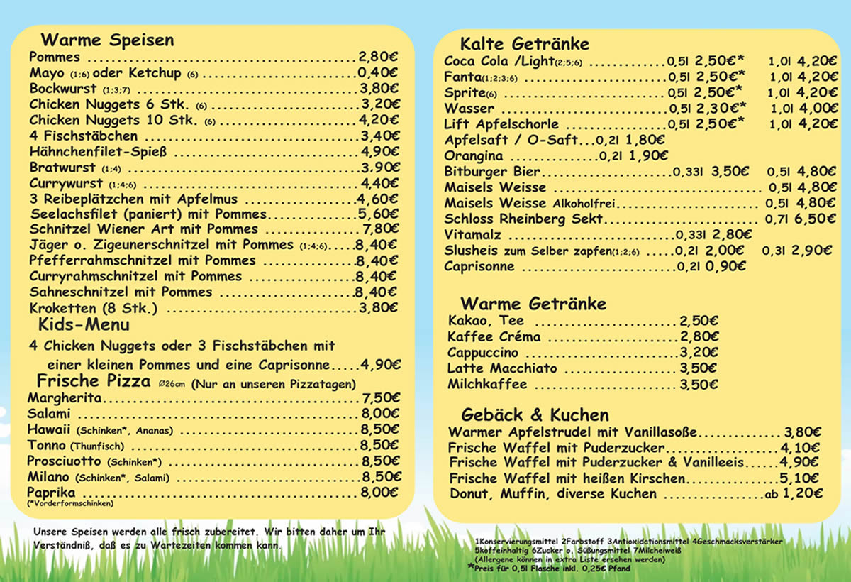 Speisekarte